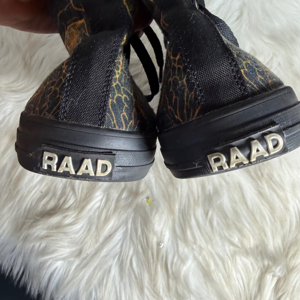 RAAD Shop Skull Graphic High Top Sneakers Black Orange Mens 8.5 Womens 10 EU 42 - Picture 7 of 8